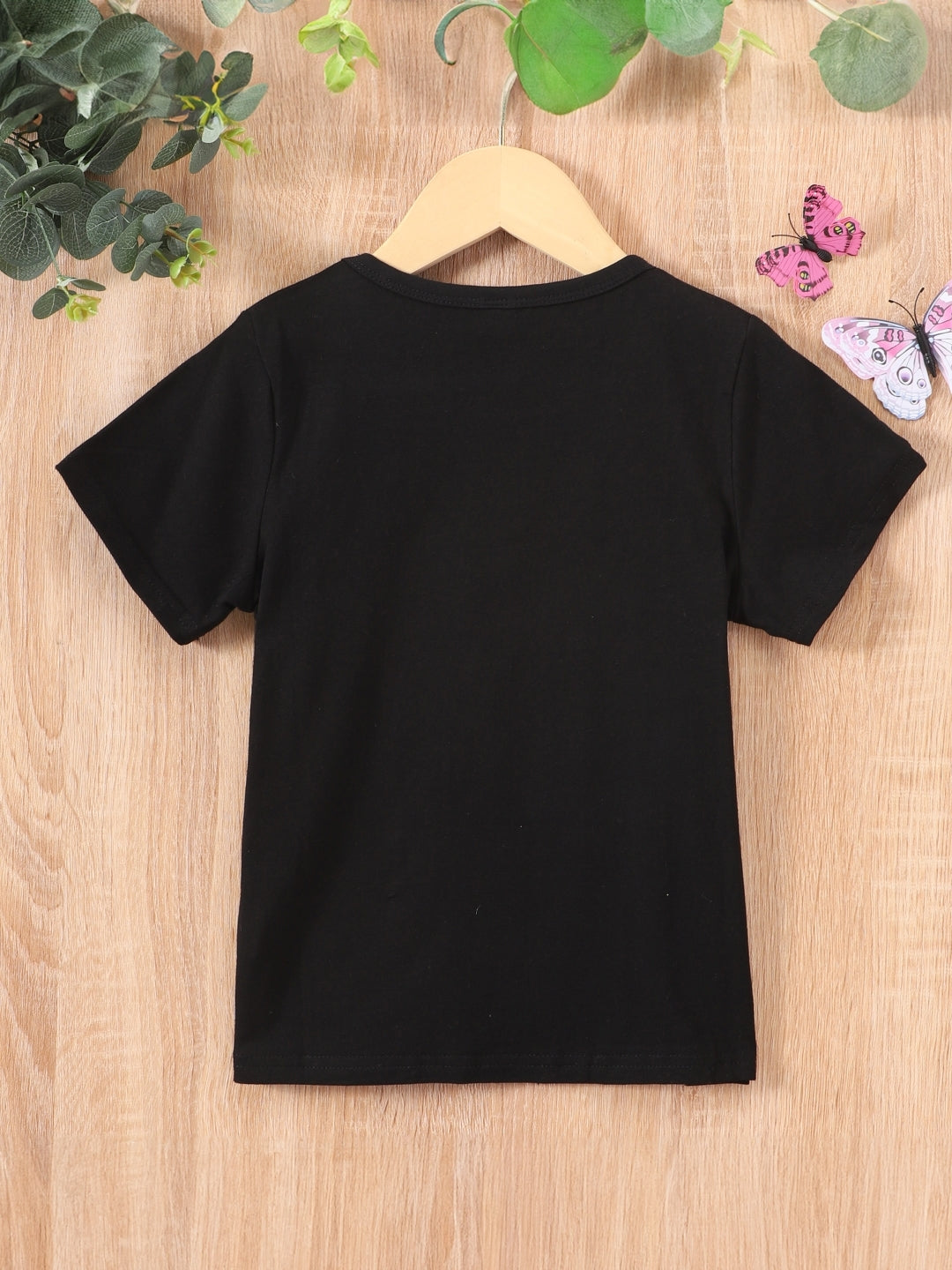 Round Neck Printed Short Sleeves Cotton T-Shirt