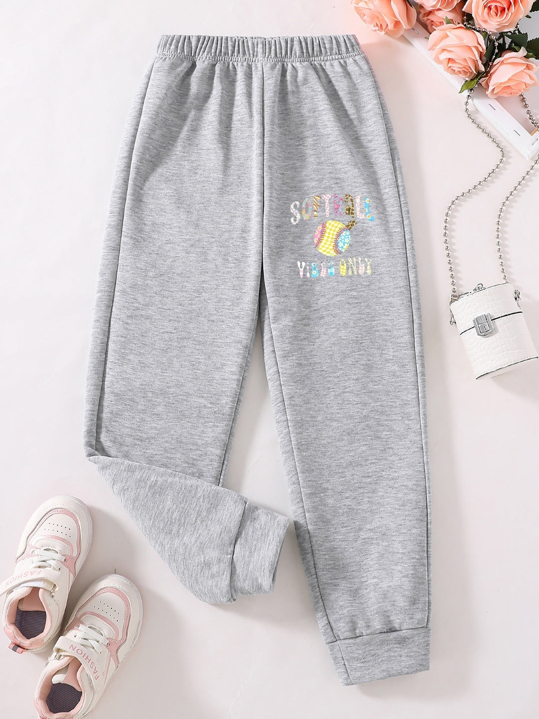 Grey Printed Regular Fit Polyester Trouser