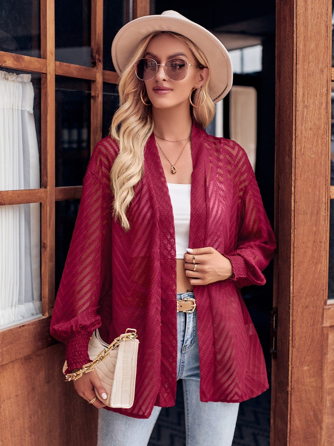 Women Burgundy Polyester Top