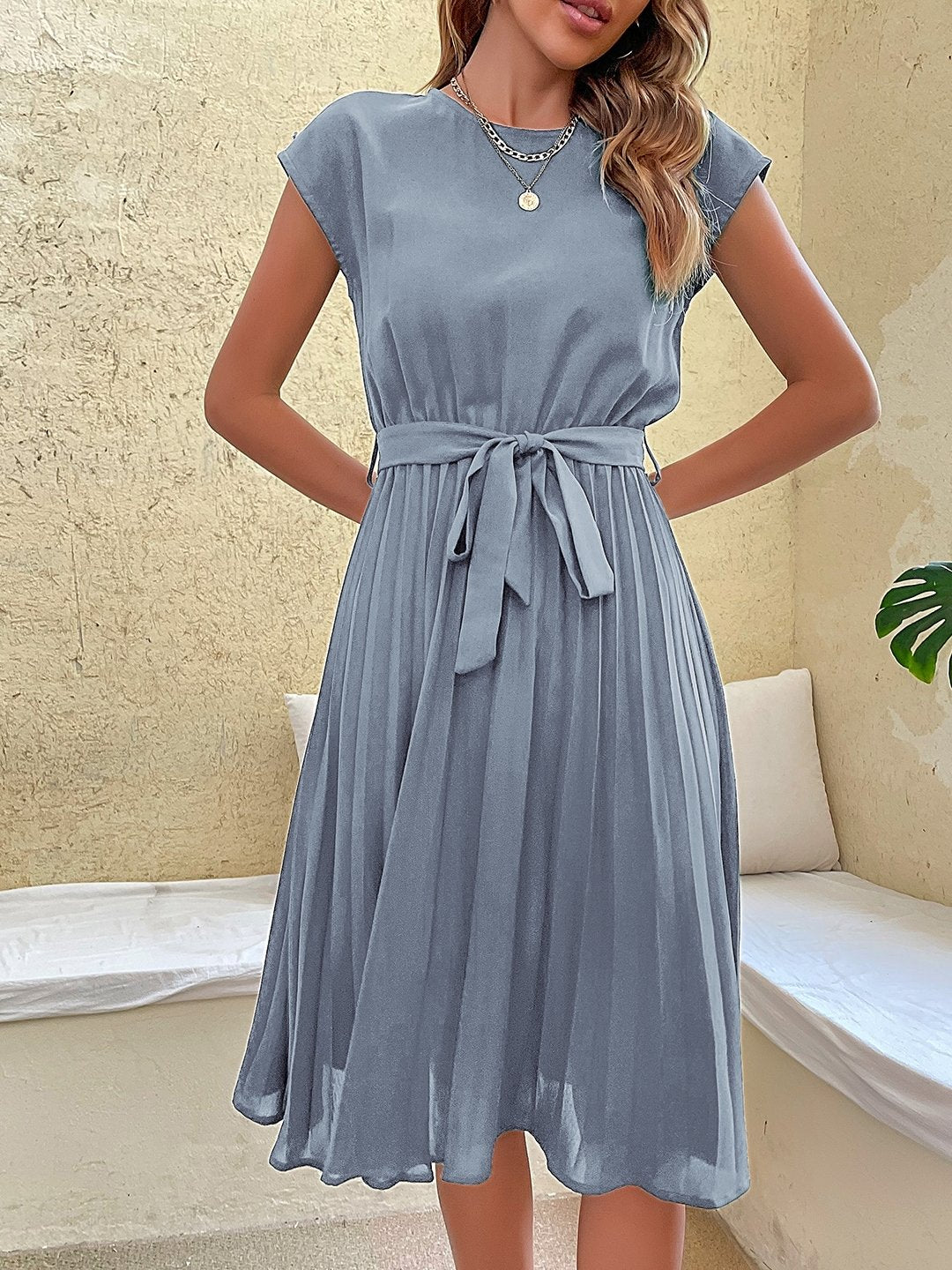 Blue Polyester Dress