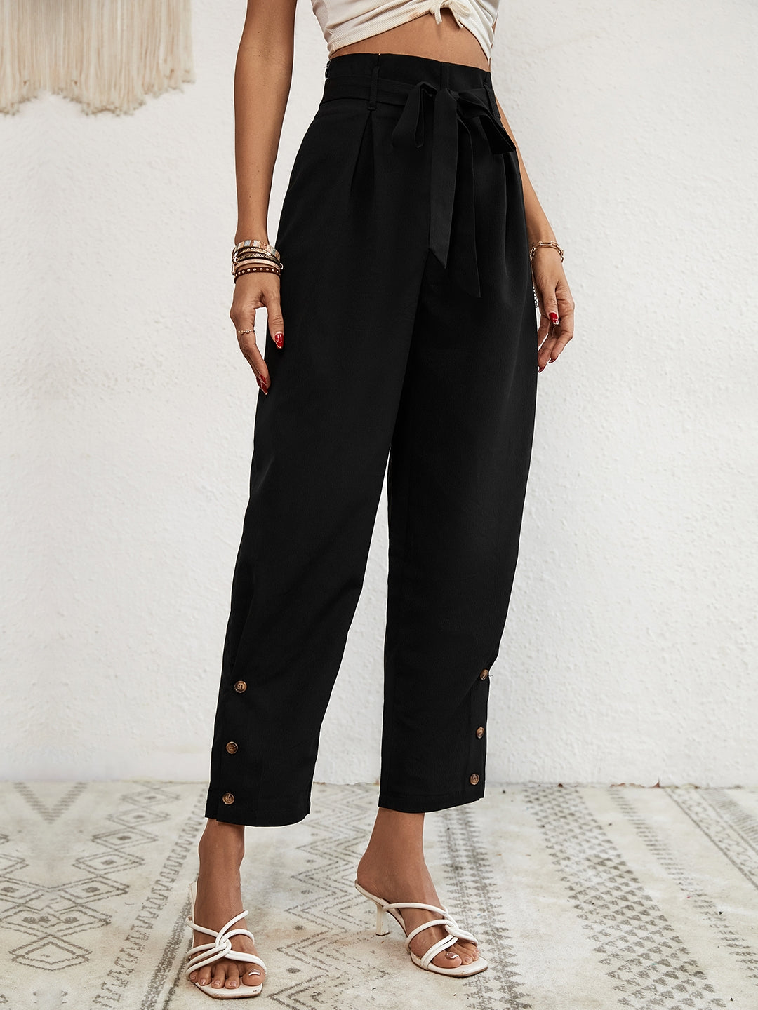 Black Polyester Trouser