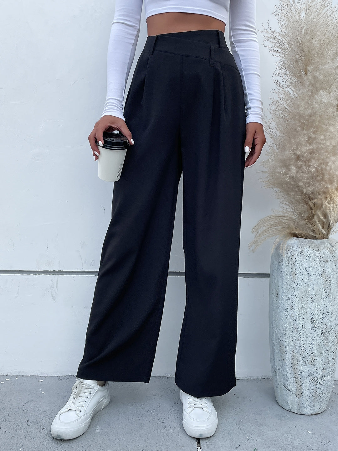 Black Polyester Trouser