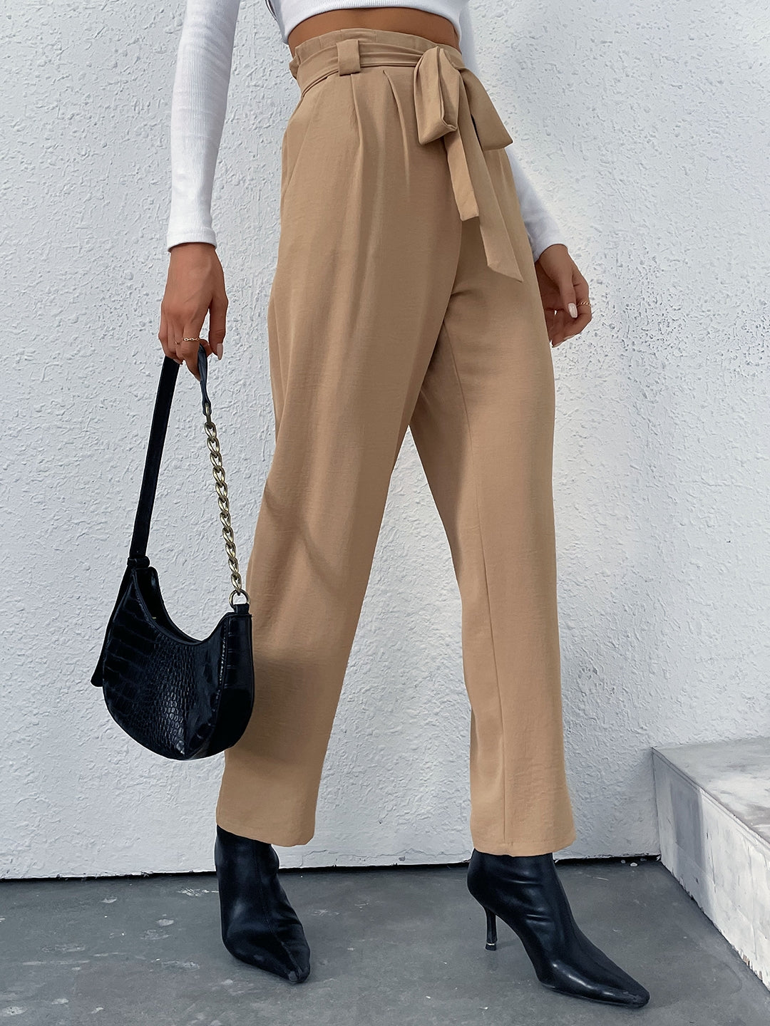 Khaki Polyester Trouser