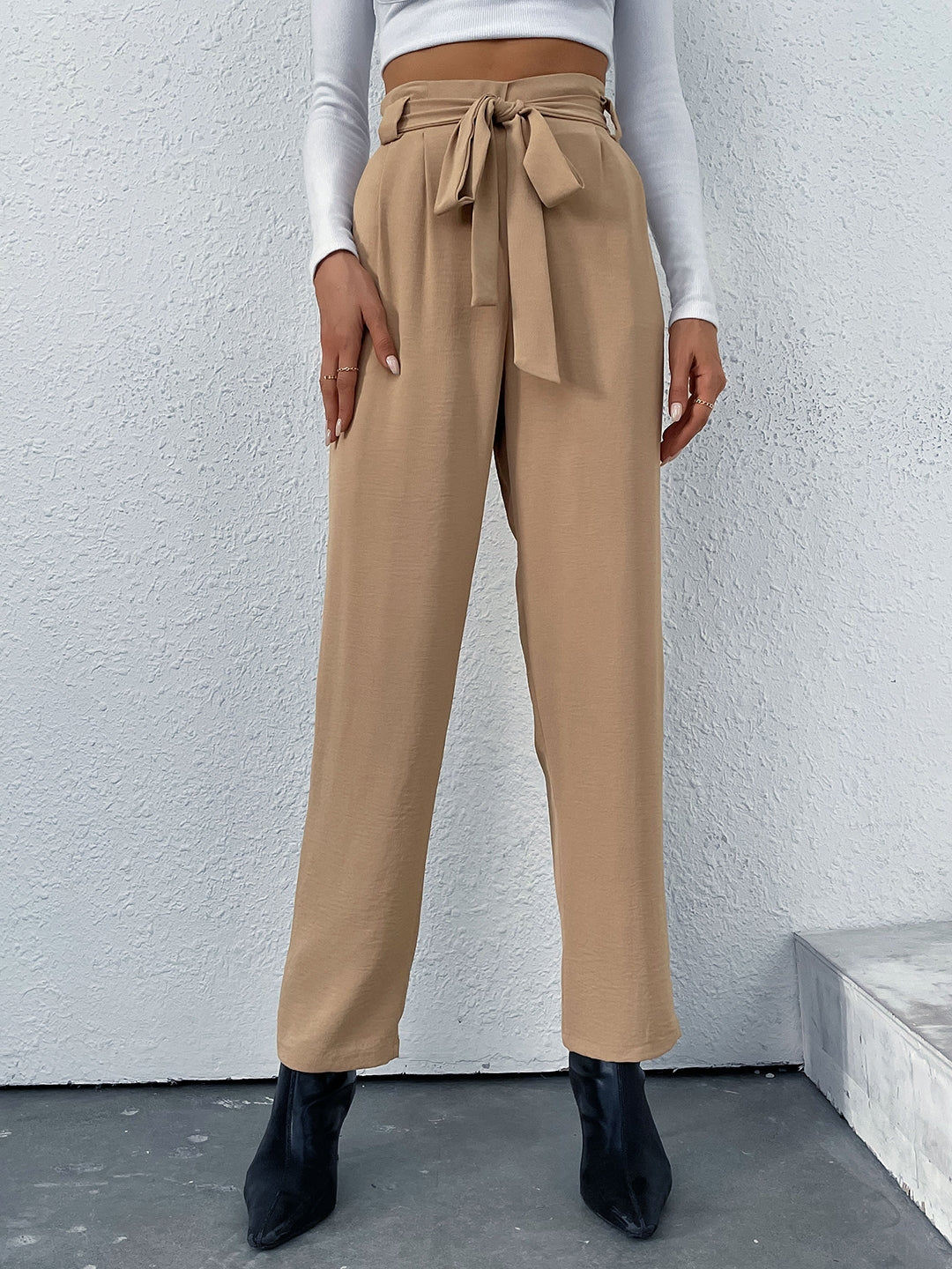 Khaki Polyester Trouser