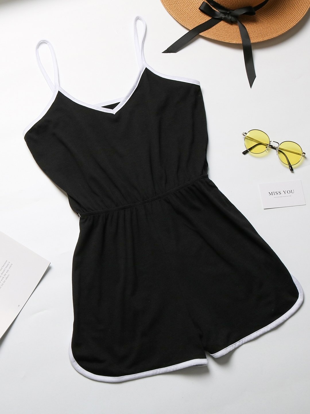 Black Fit & Flare Polyester Dress