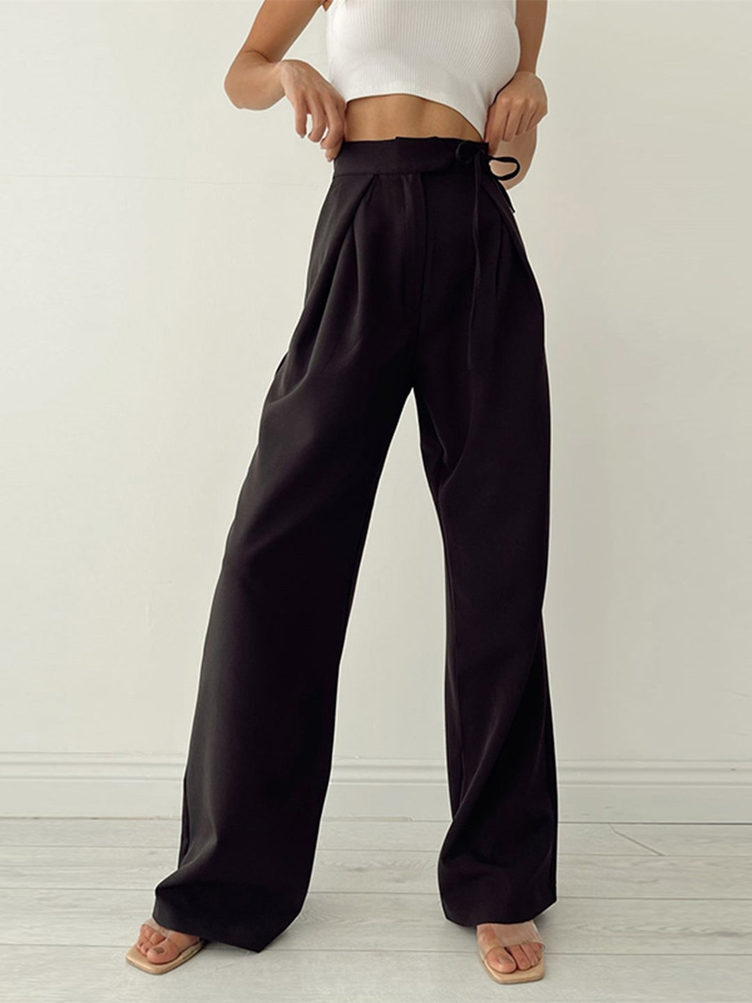 Black Polyester Trouser