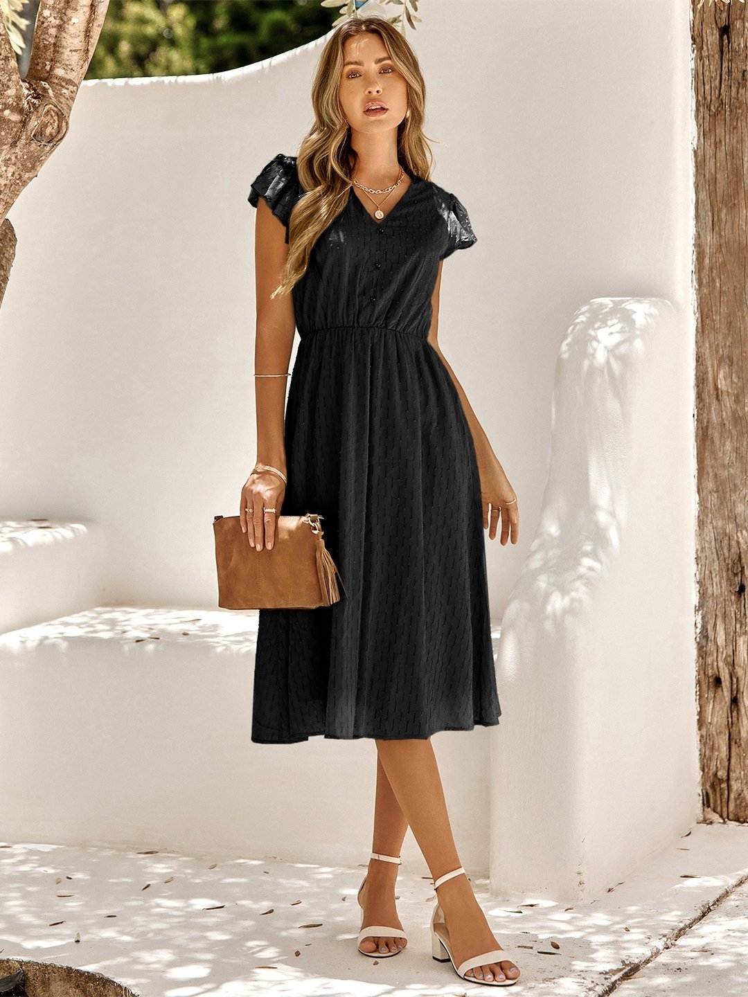 Black A-Line Cotton Dress