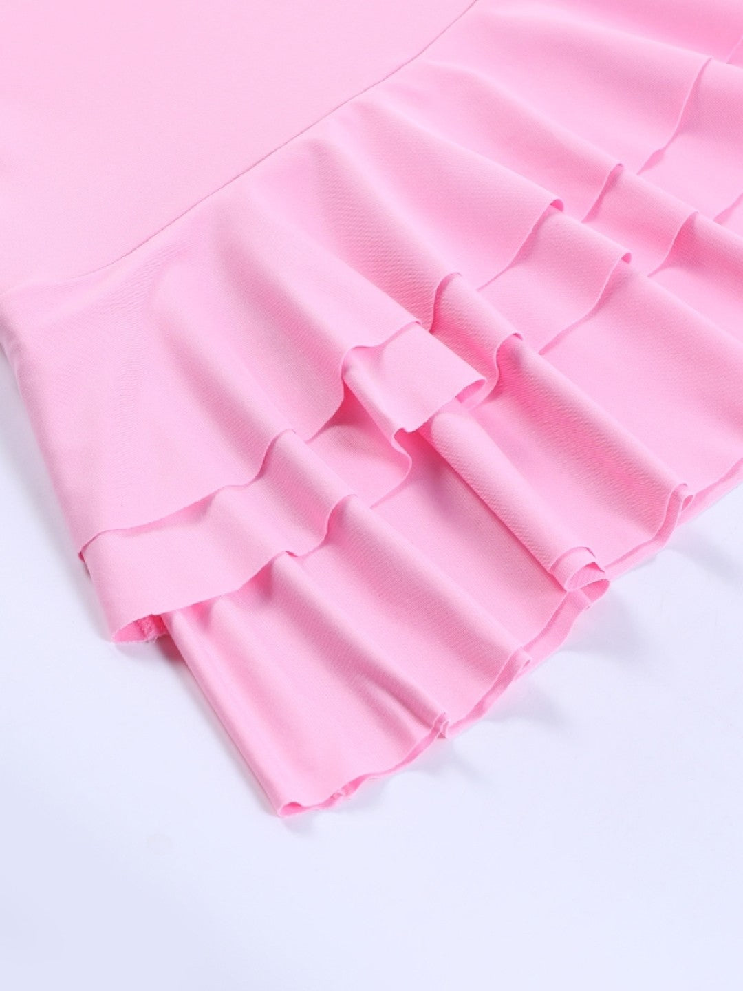 Pink Off Shoulder Sleeveless Solid Polyester Bodycon Dress