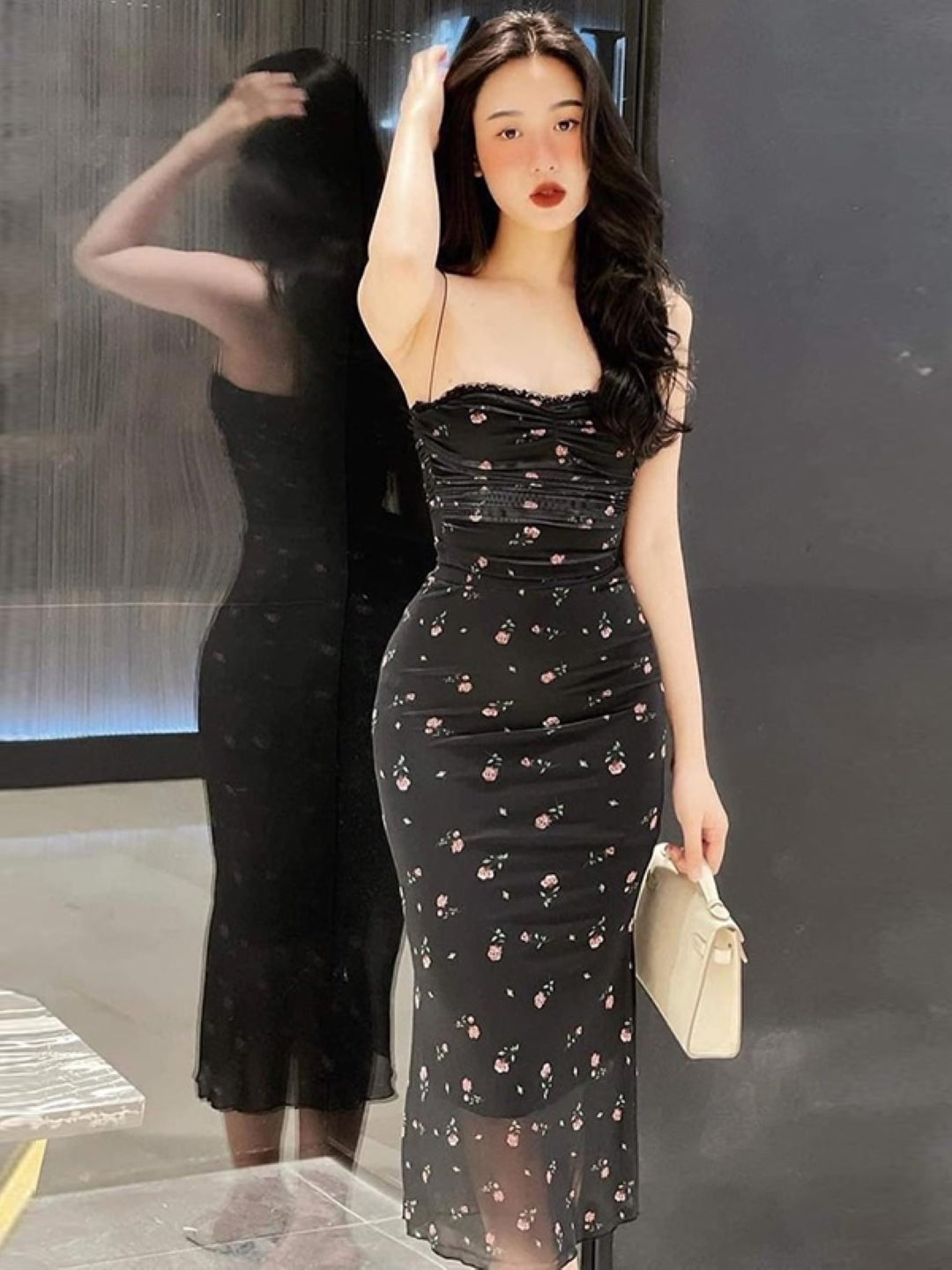 Black Off Shoulder Sleeveless Solid Polyester Bodycon Dress