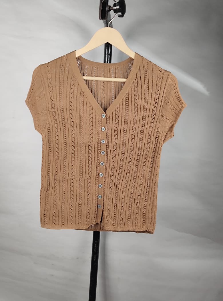 BROWN CROTCHET TOP