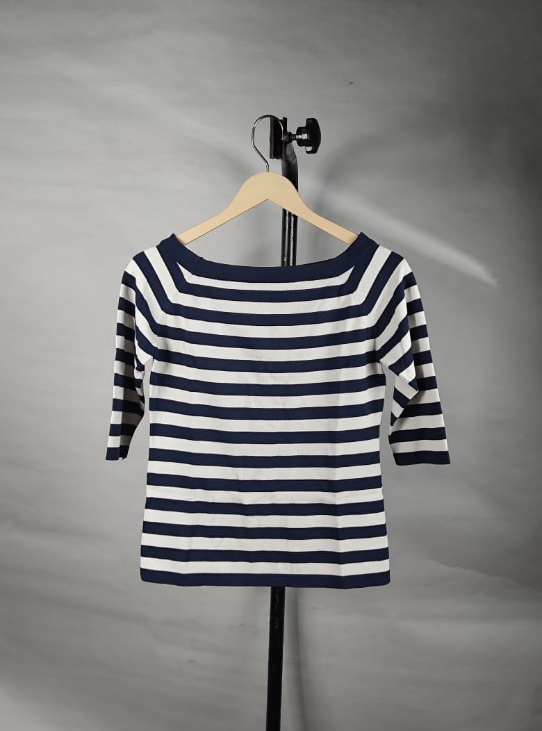 NAVY BLUE SCHOLAR COLLAR TOP