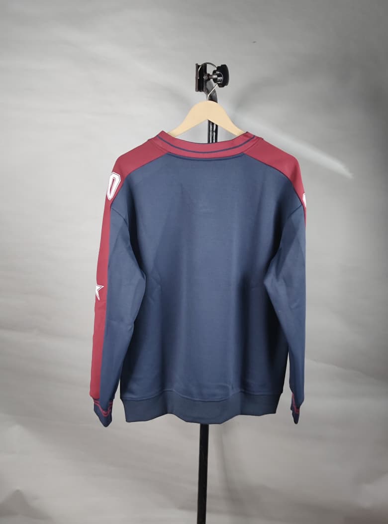 BLUE V-NECK WOOLEN SWEATSHIRT FOR MEN