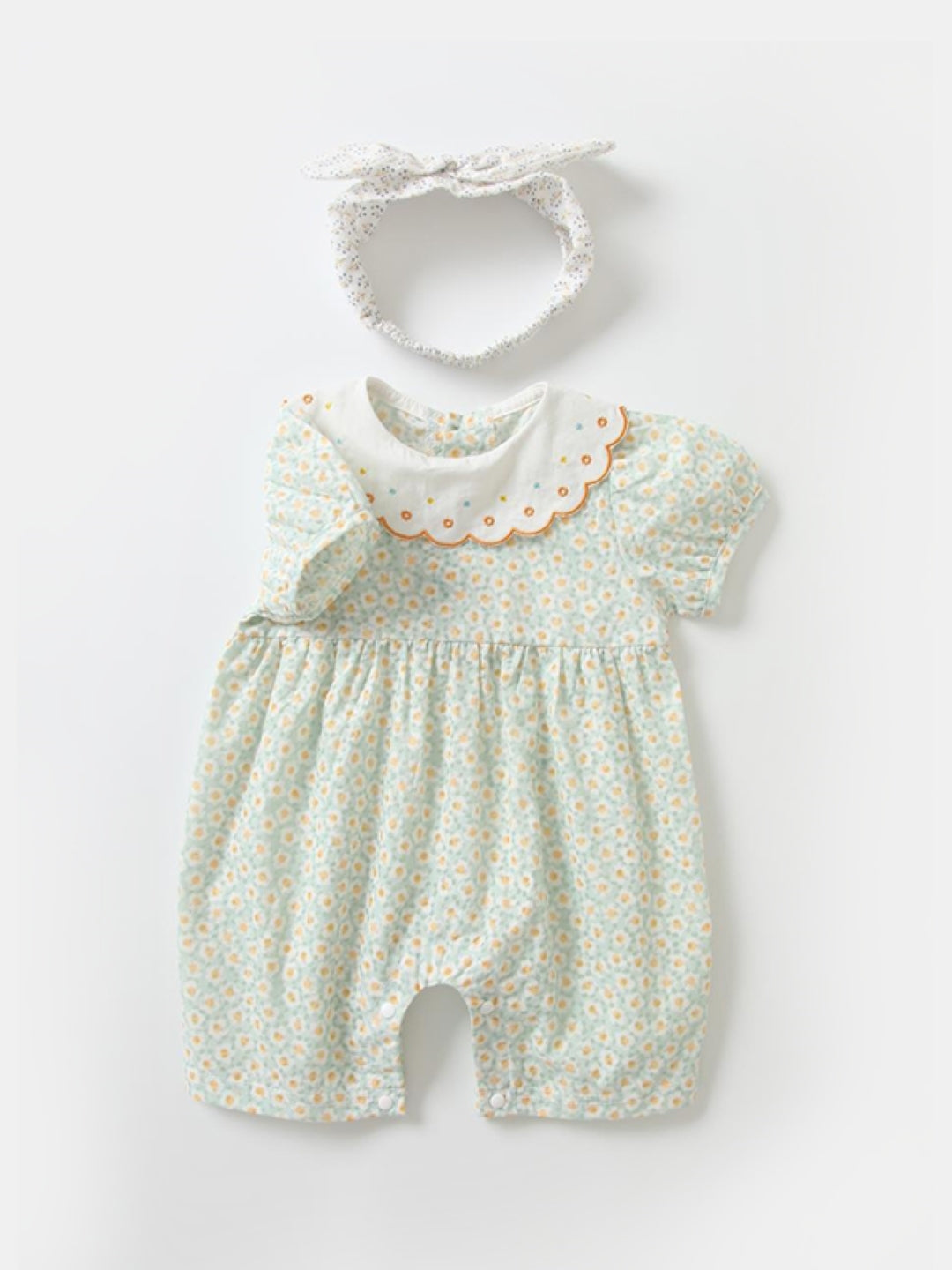 Green Cotton Kids Romper