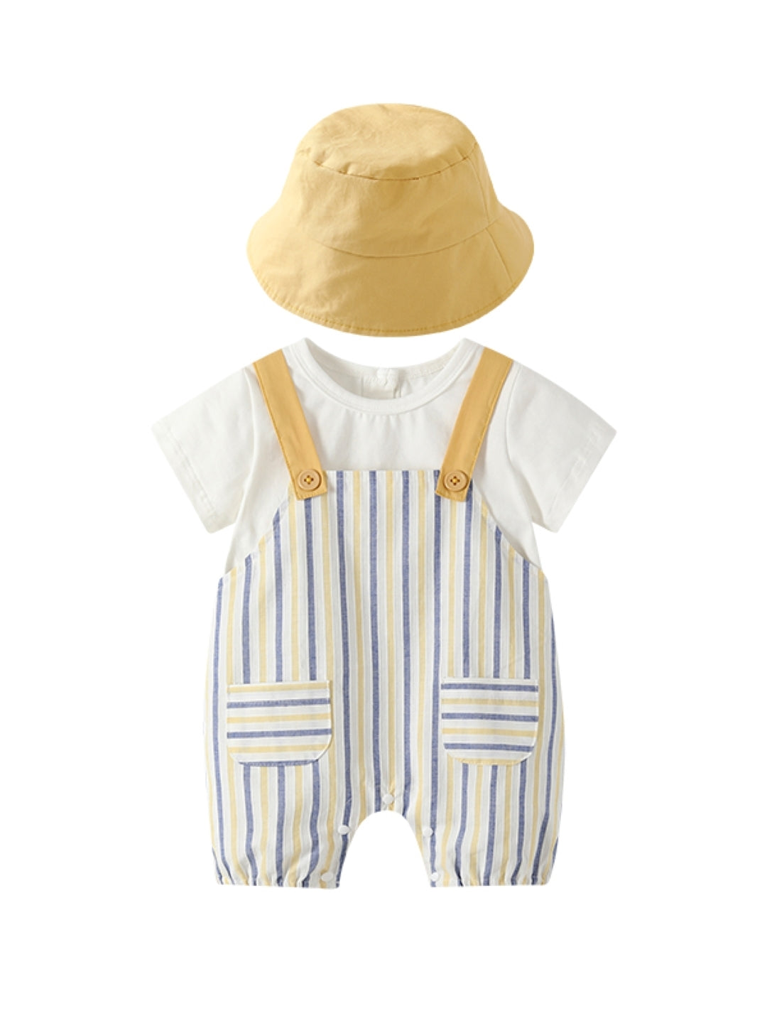 Yellow Cotton Kids Romper