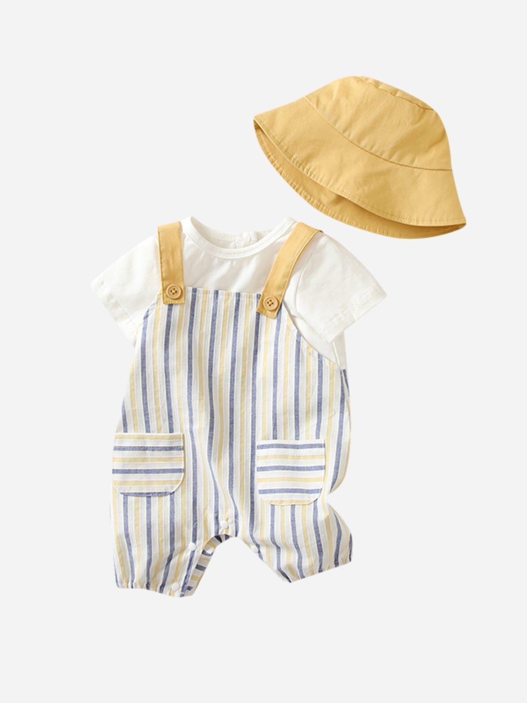 Yellow Cotton Kids Romper