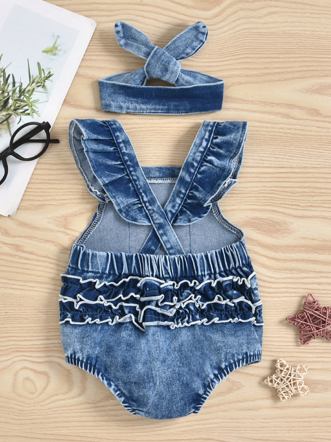 Blue Regular Polyester Rompers