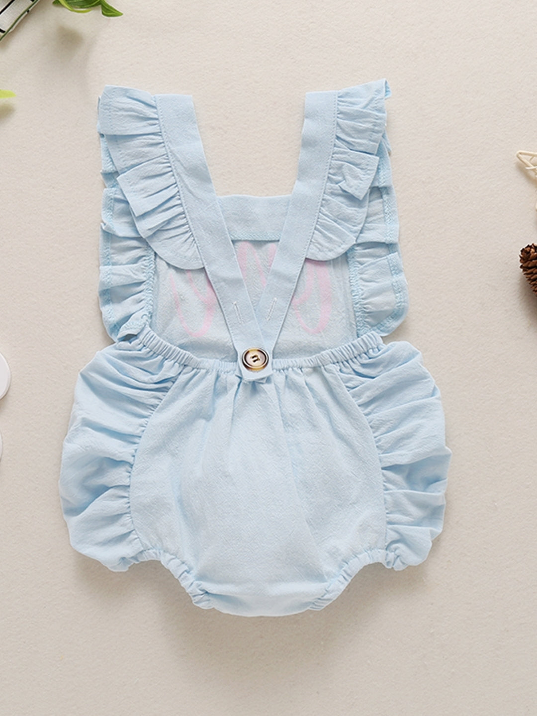 Blue Regular Polyester Rompers