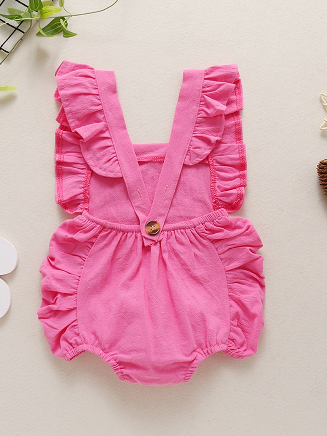 Pink Regular Polyester Rompers