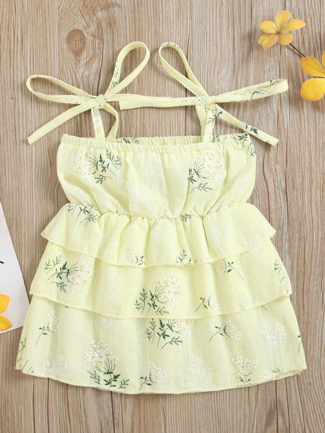 Yellow Shoulder Straps A-Line Casual Solid Sleeveless Knee Length Polyester Dress