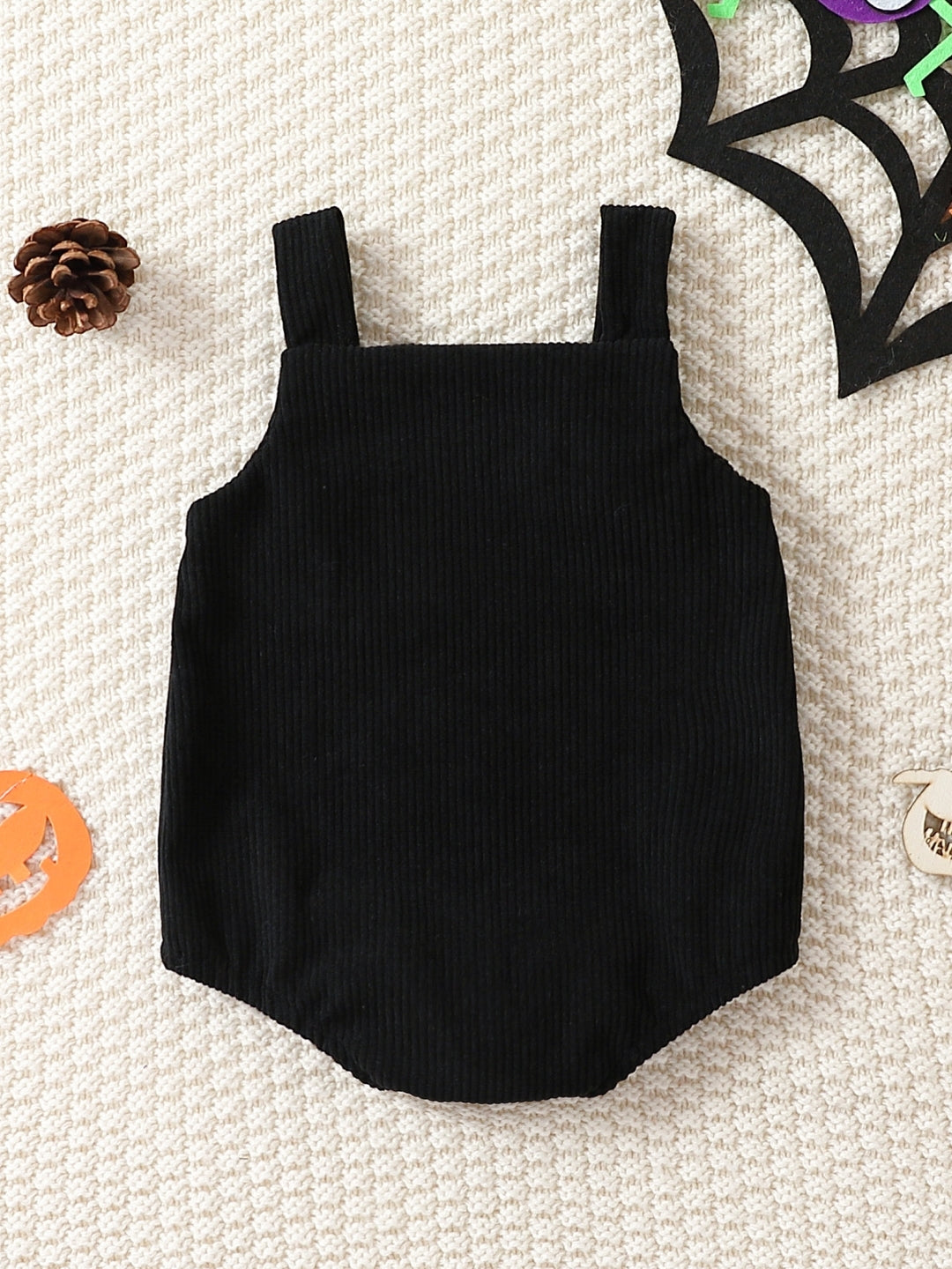 Black Regular Cotton Rompers