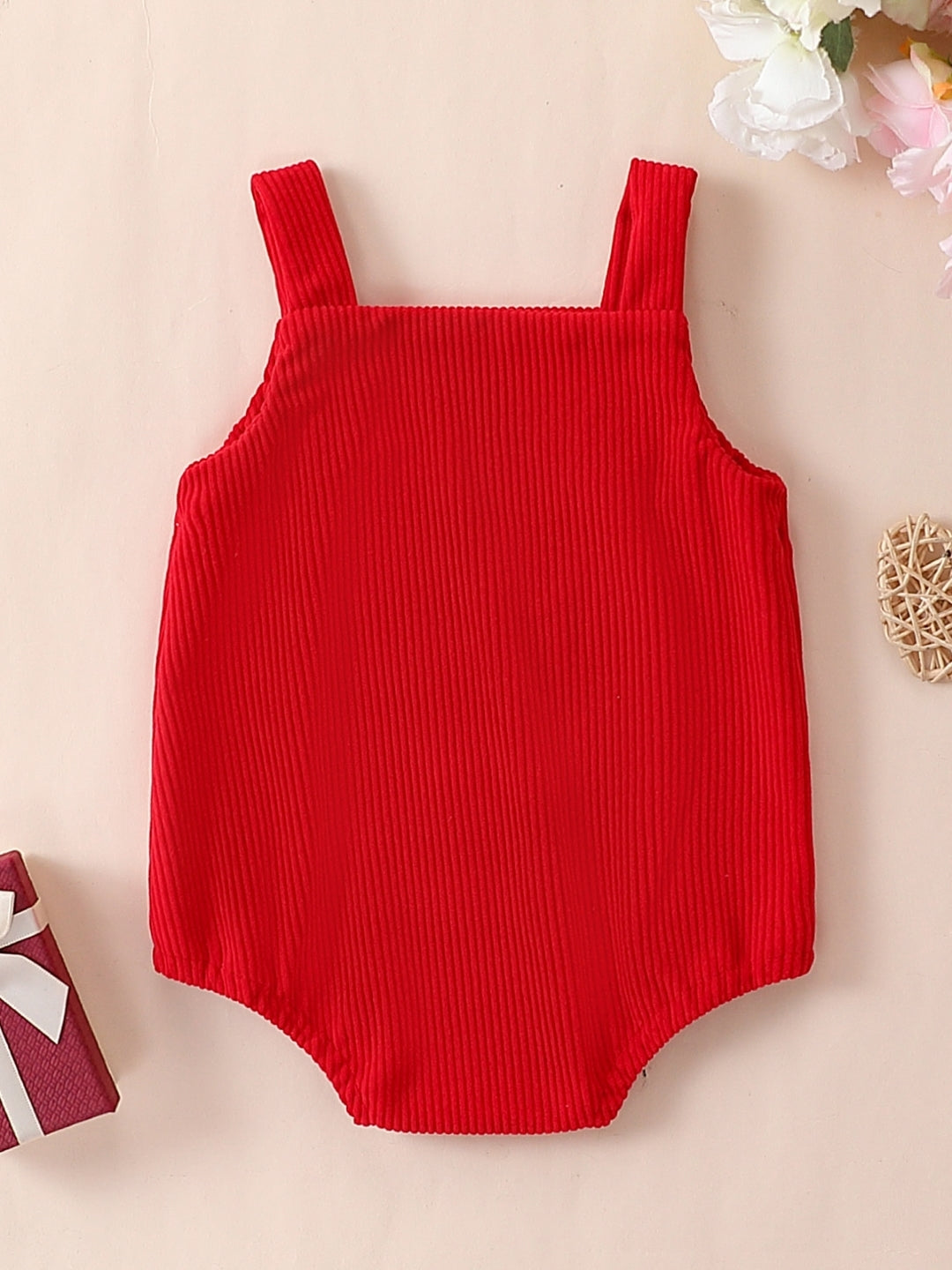 Red Regular Cotton Rompers