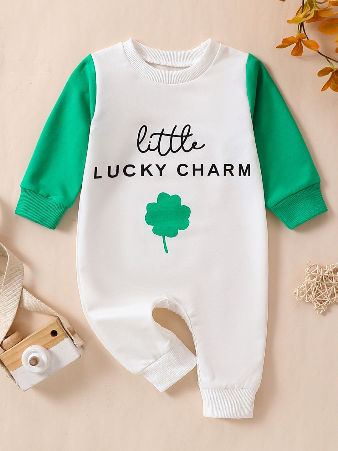 Green Regular Cotton Rompers