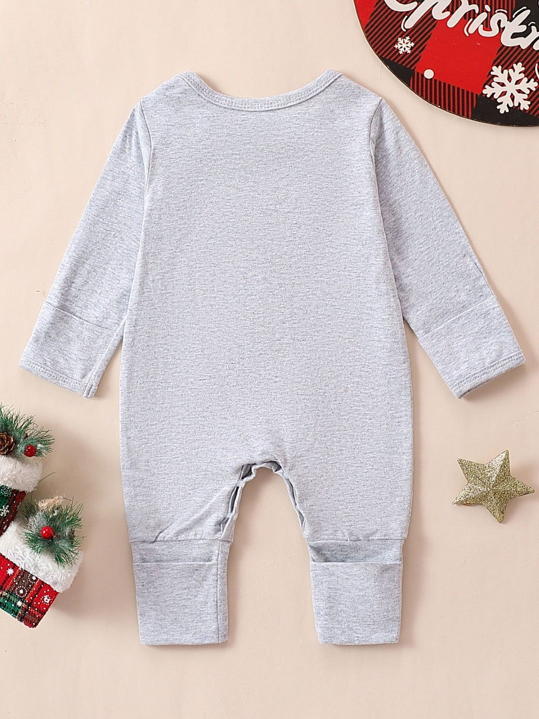 Grey Regular Cotton Rompers