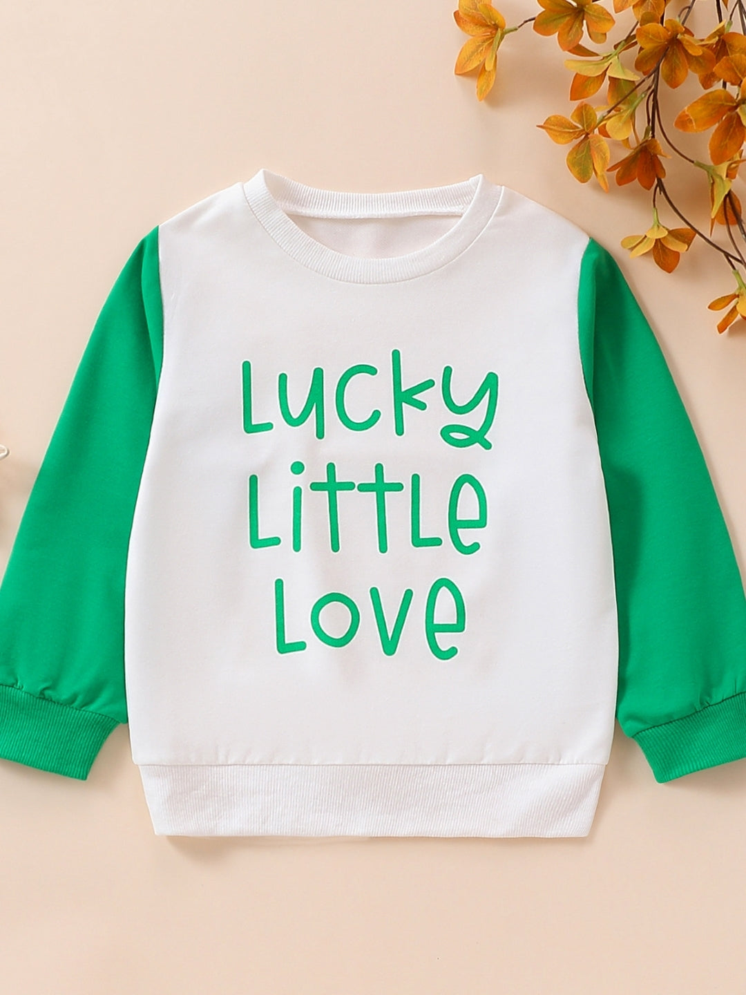 Green Round Neck Long Sleeves Printed Cotton Sweatshirt