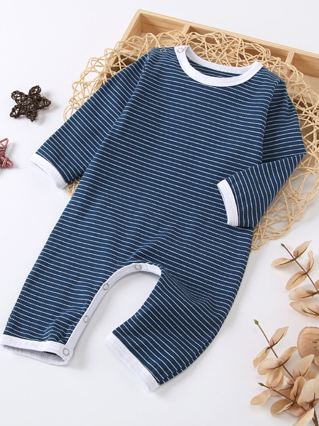 Blue Regular Cotton Rompers