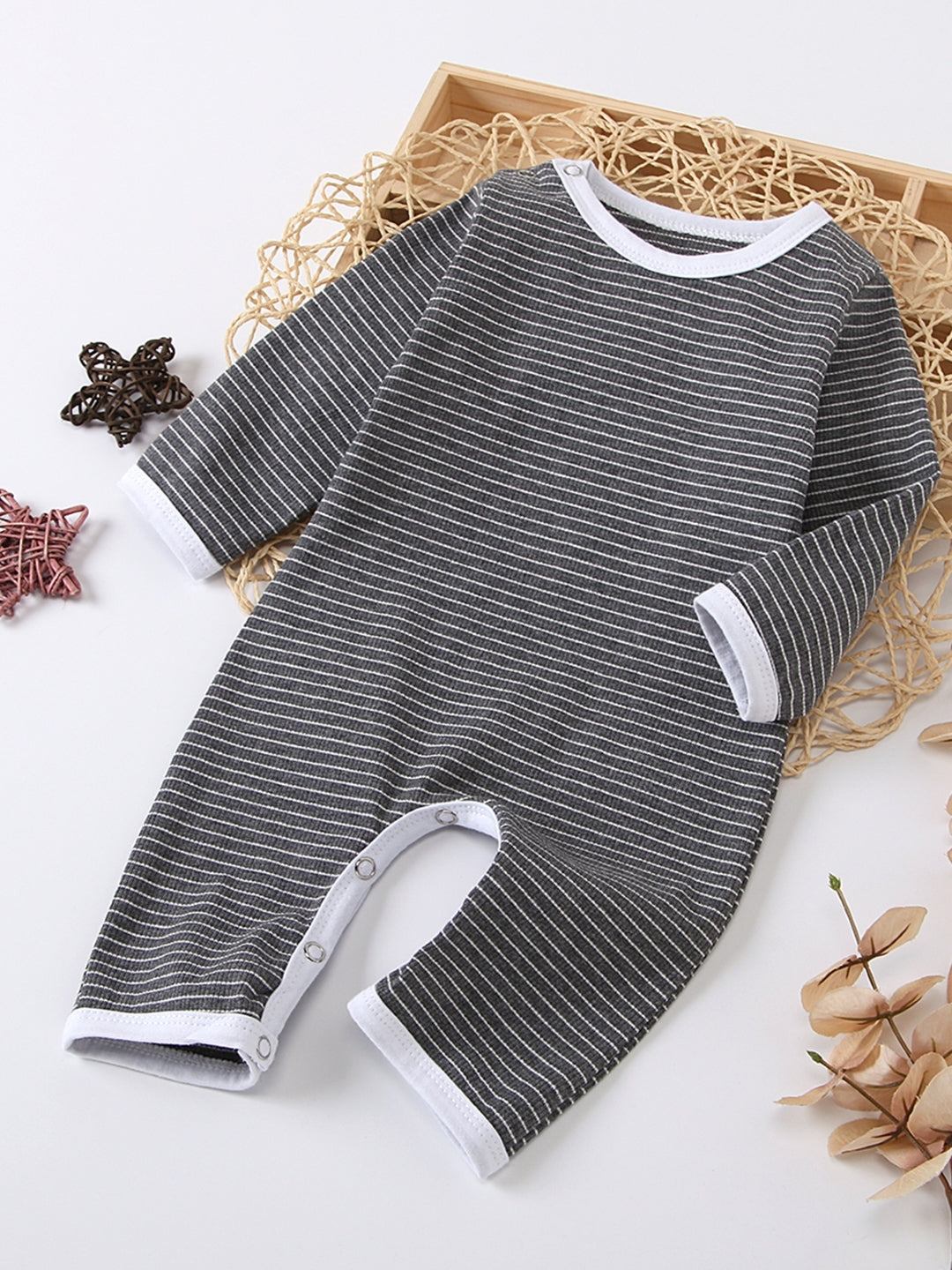 Grey Regular Cotton Rompers