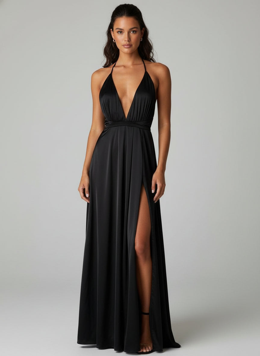 Black A-Line Maxi Dress