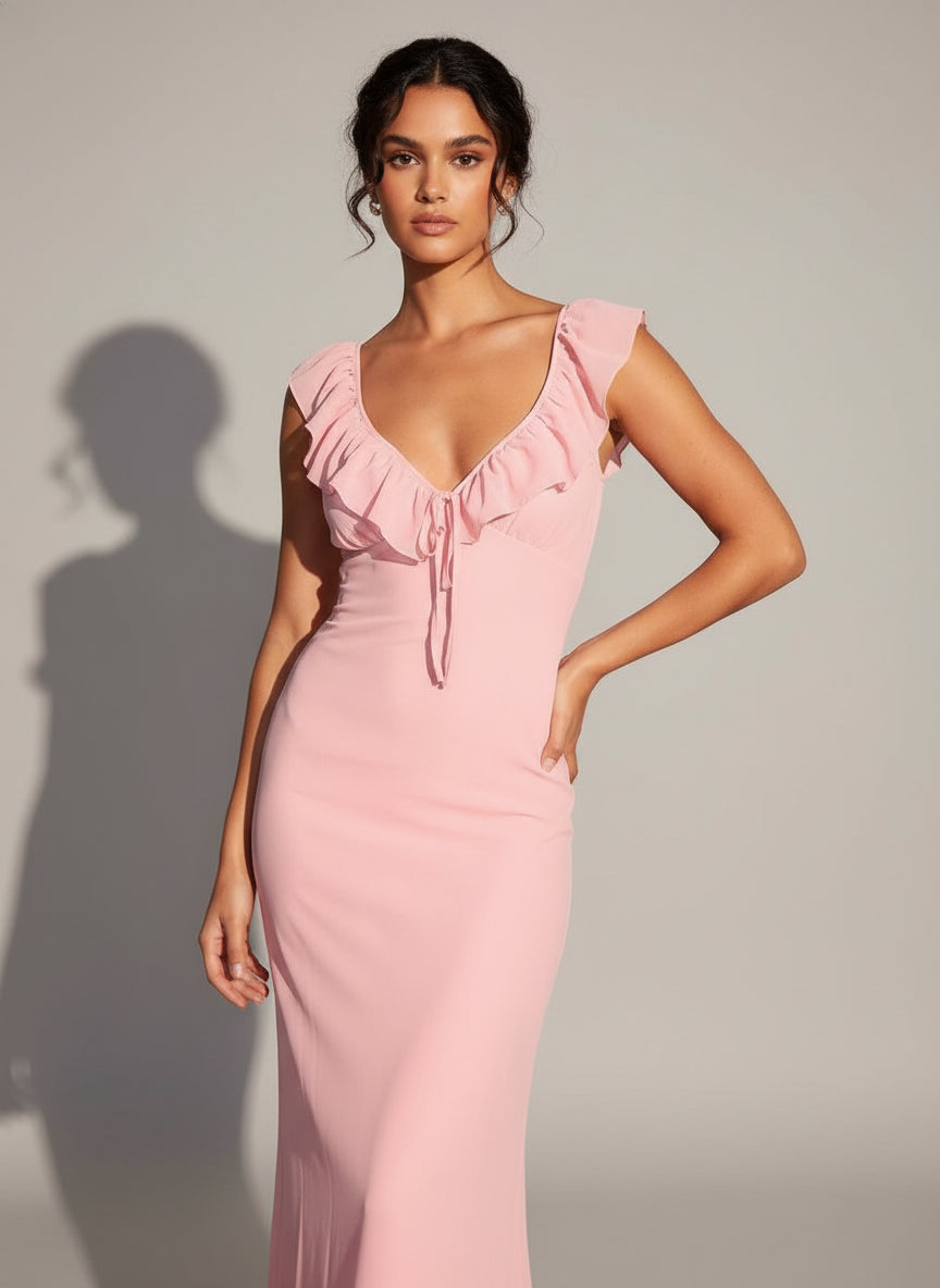 Pink Bodycon Maxi Dress