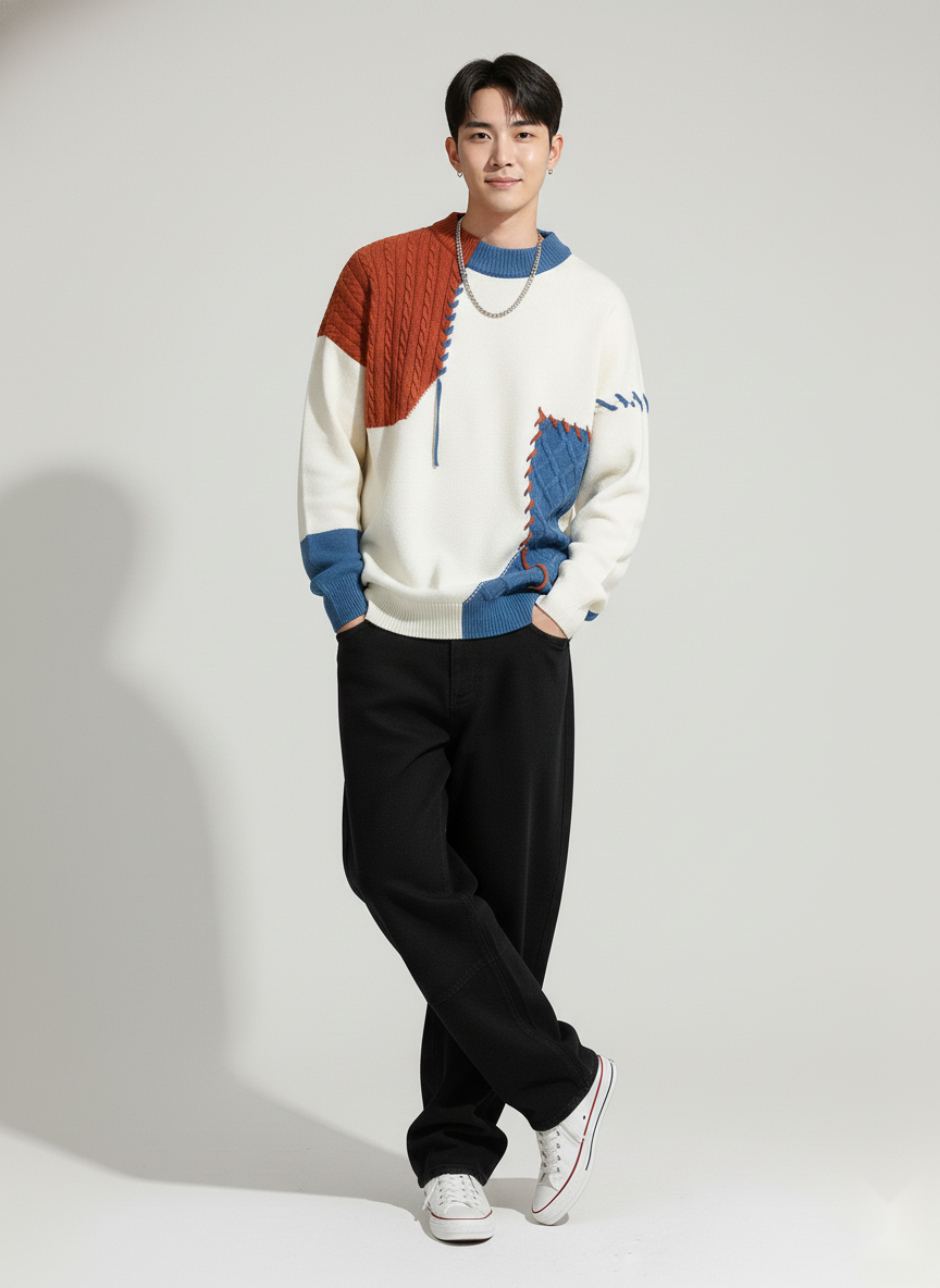 Men Cable Knit Pullover